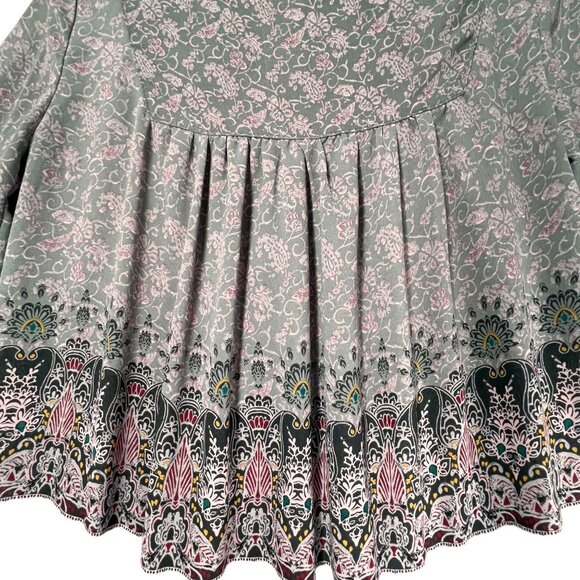 Knox Rose Boho Tunic Top Tassels Velvet Hem Bell Sleeves Gypsy Peasant Gray S - Picture 8 of 16